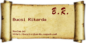 Bucsi Rikarda névjegykártya
